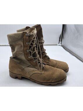 Combat Boots Mens Size 10.5 W Brown Suede Military Tactical Stains Lace Up